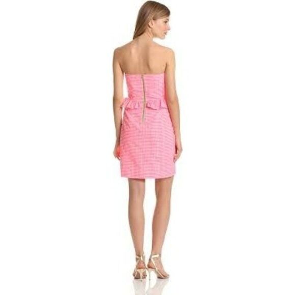 Lilly Pulitzer Fiesta Pink Pretty GignhamâLowe Dress 2 - Picture 2 of 7